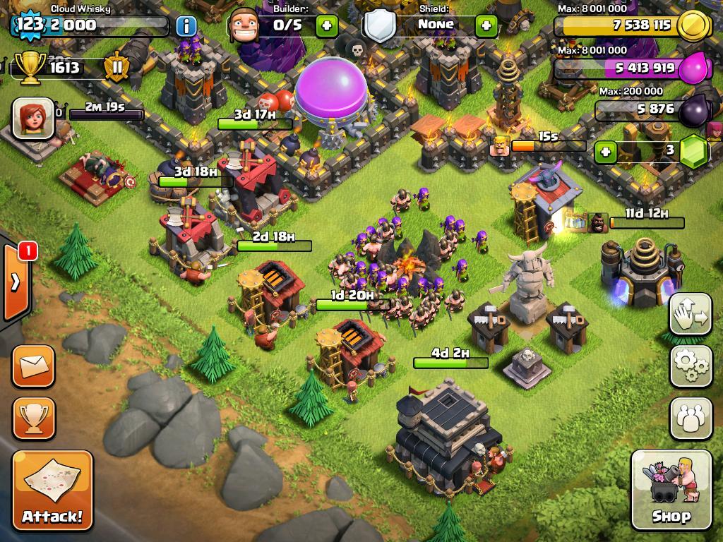 Clash of Clans waiting to finish construction