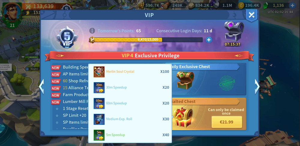 Infinity Kingdom VIP System
